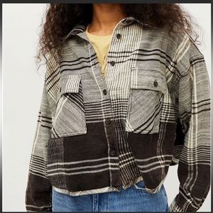 brand new urban outfitter black and white small flannel